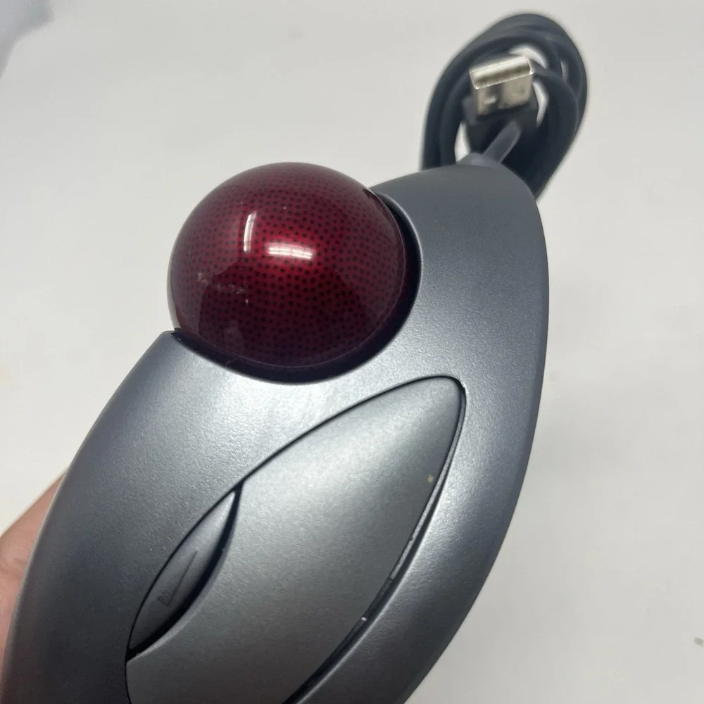 Logitech T-BC21 Trackman Marble Mouse Silver USB Optical Trackball Tested